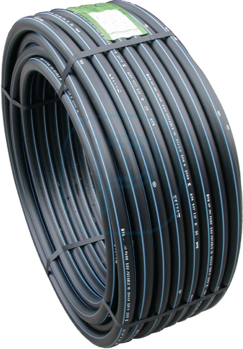 Couronne PEHD 16 bars NF bande bleue - diamètre 32 - longueur 25m